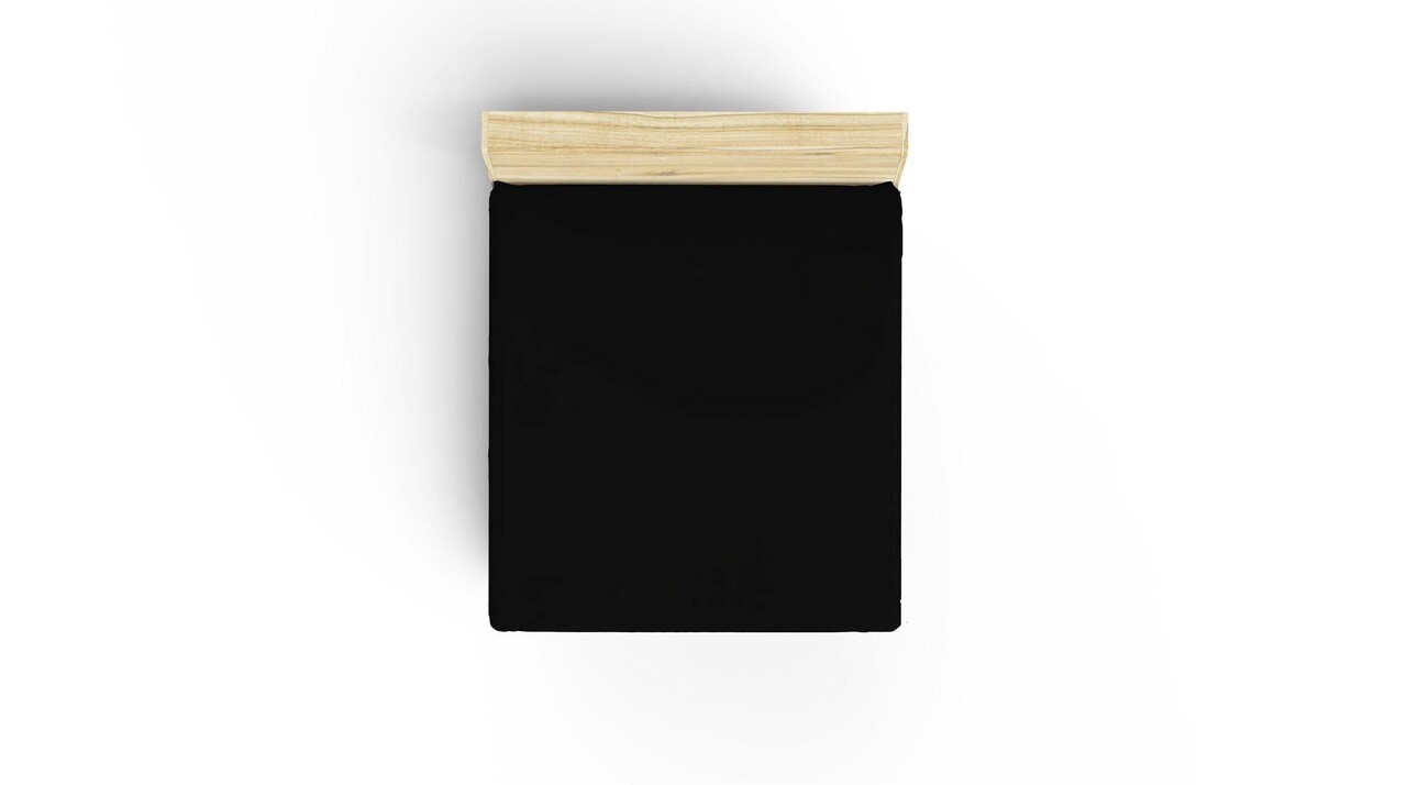 Cearceaf de pat cu elastic Ranforce Single Small (FR), L'essentiel Maison, Black, Negru - imagine 4